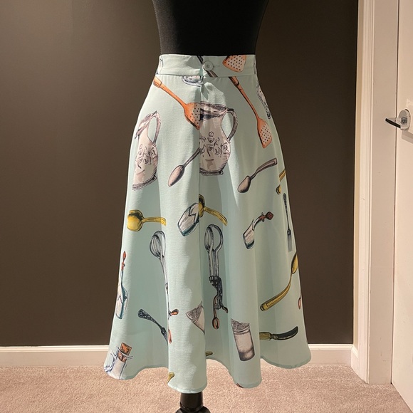 Antique Kitchen Print Swing Skirt - Picture 2 of 5